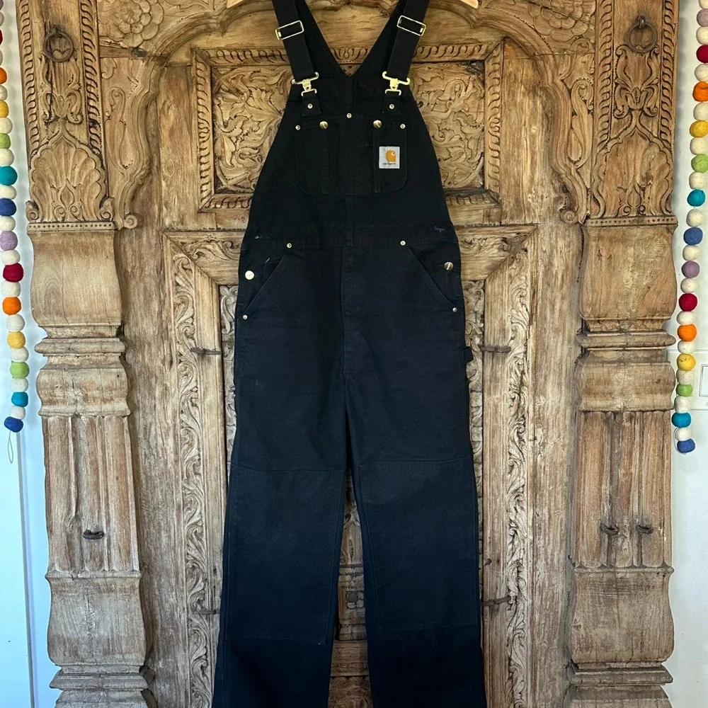 Carhartt Black Double Knee Overalls - Picture 1 of 8